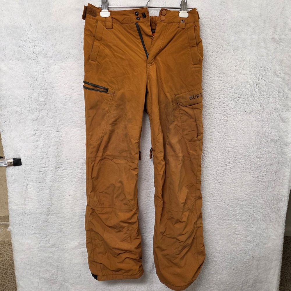 Burton Snowboard Ski Pants Women's Large Brown Cargo Zip Pockets Waterproof